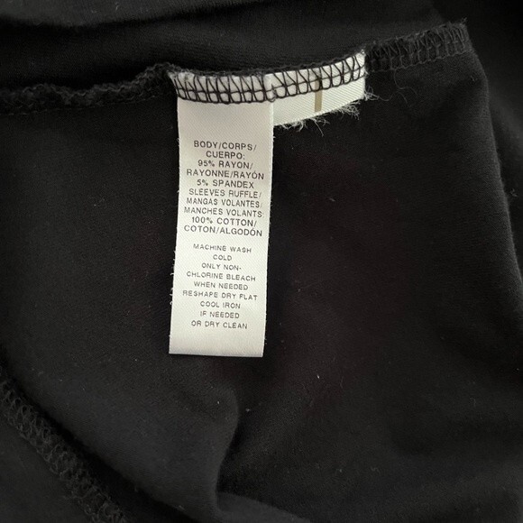 Loft Petite Knit Ruffle Sleeve Tank Swing Dress in Black, Size XXSP - Picture 10 of 10